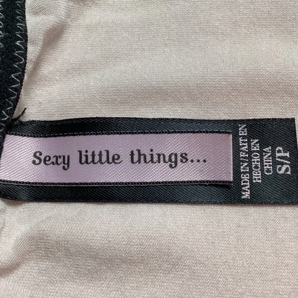 Victoria's Secret Sexy Little Things Pink Black Lace Tiered Babydoll Chemise SM